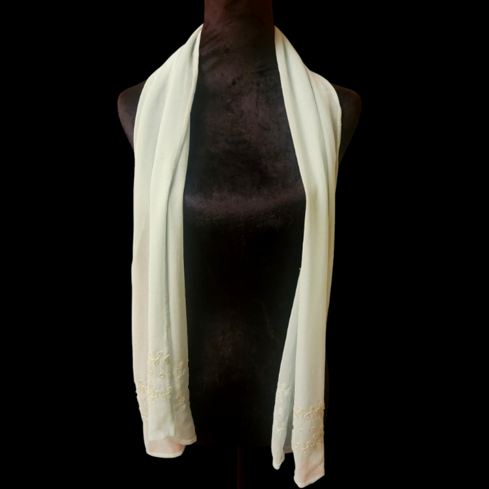 Stylish Cream Embroidered Scarf